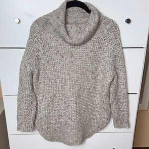 Free People Speckled Cream Cowl Neck Sweater